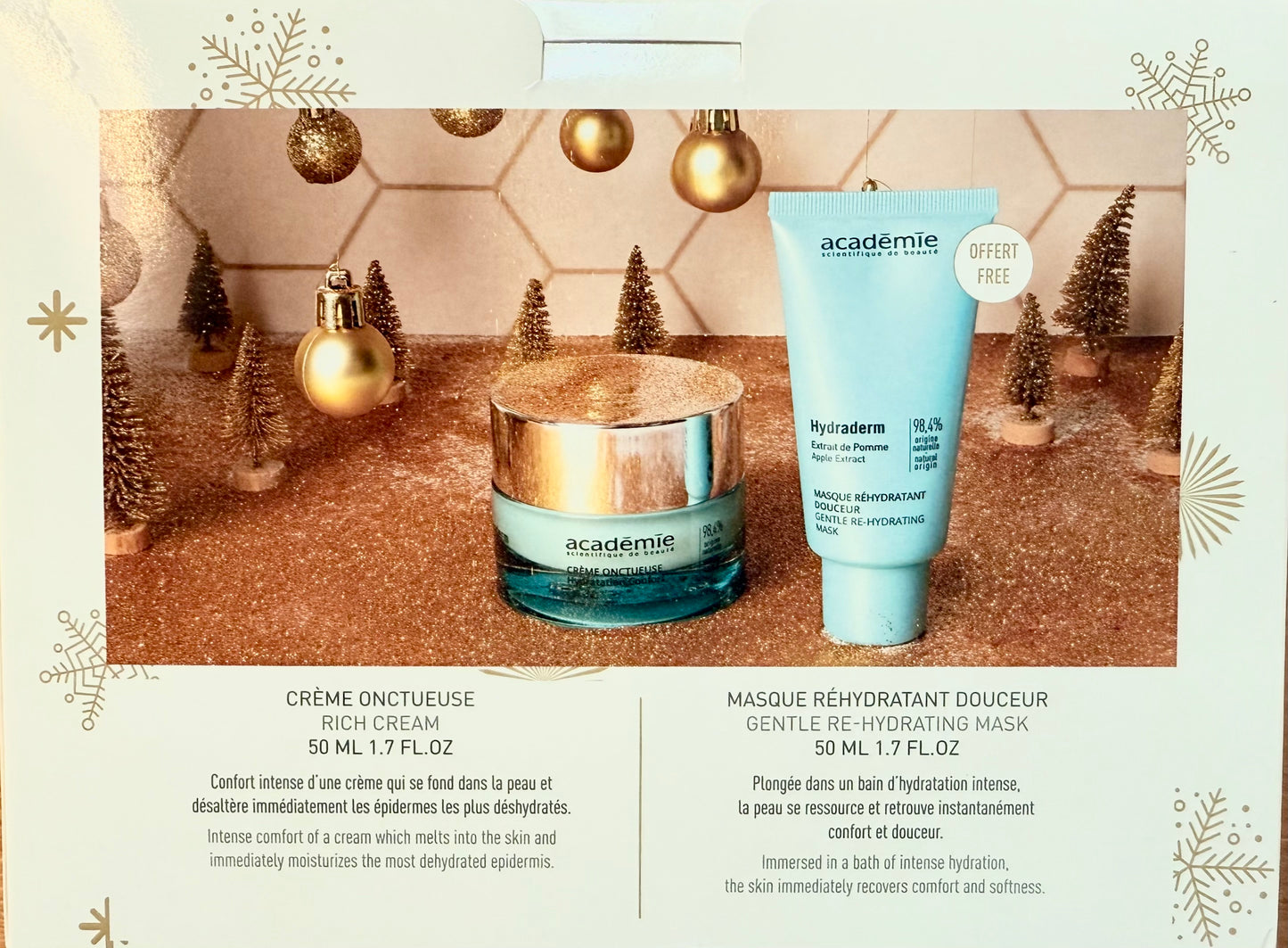 Academie Hydraderm Rich Cream & Hydraderm Gentle Re-Hydrating Mask - Jólapakki